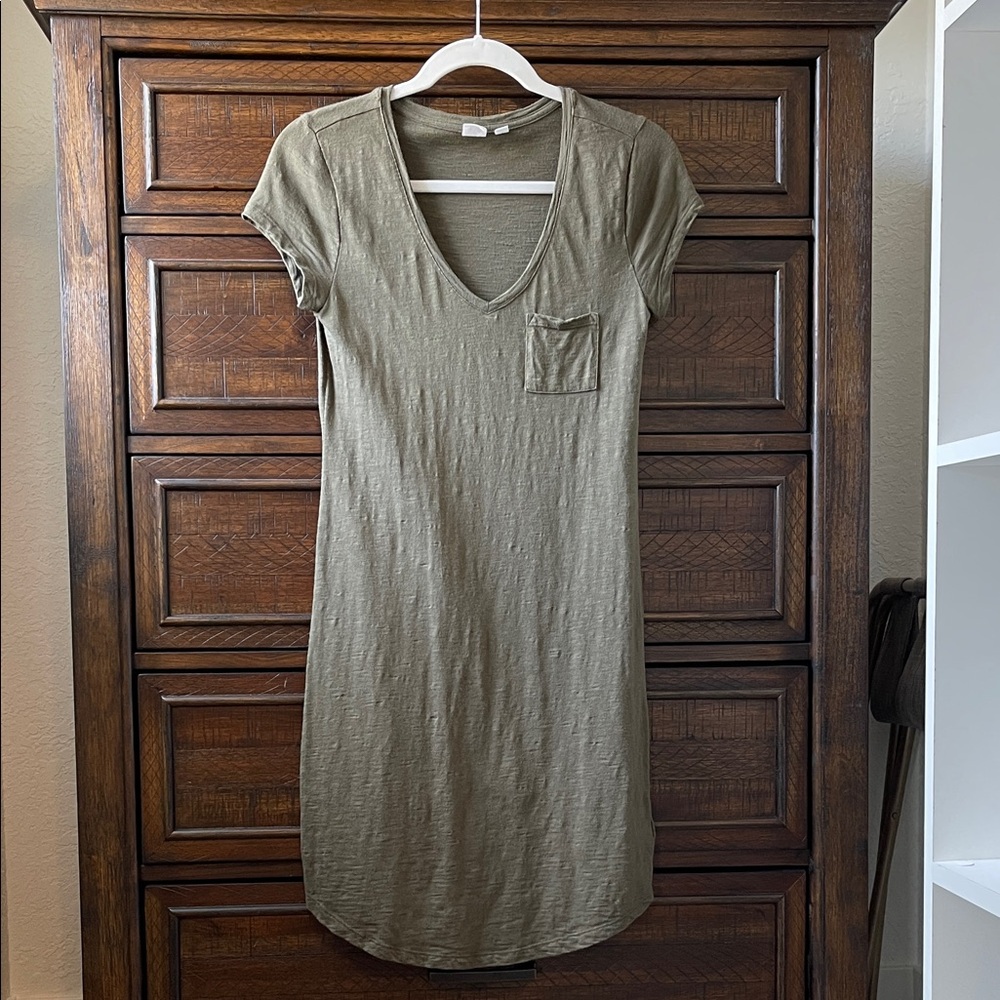 GAP Olive T-Shirt Dress